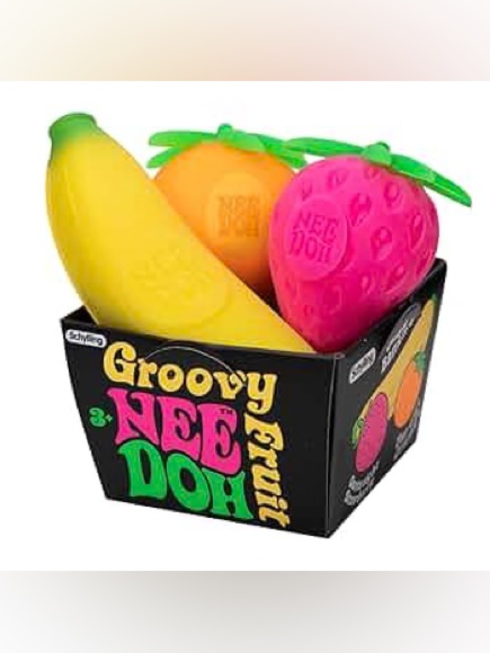 NeeDoh Groovy Fruit Basket Fluff- Filled Squeeze Toy